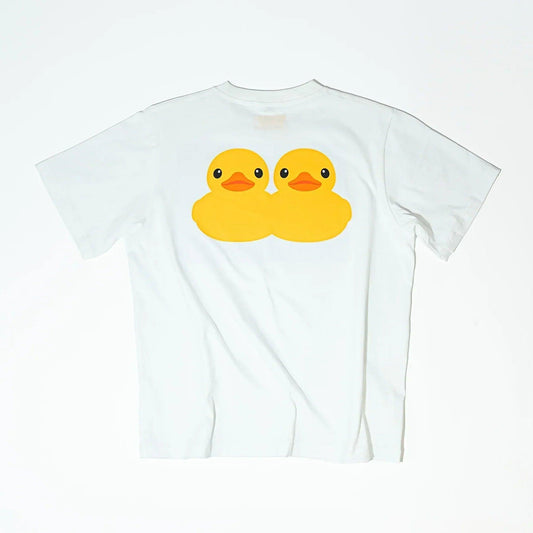 Double Ducks Adult T-Shirt (White) - PopArtFusion