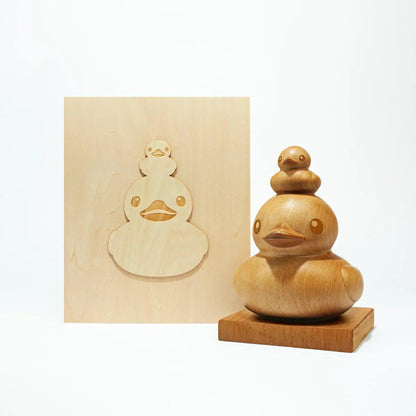 Pop Art Fusion - PopArtFusion - ARR-DDT Store Double Ducks 7-inch Wooden Sculpture DDT-DDDH-06 popartfusion.com by Conectid