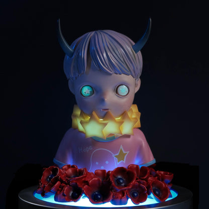 Pop Art Fusion - PopArtFusion - Hikari Shimoda x Meow Lab x PopArtFusion Hikari Shimoda: Children of This Planet #9 Collectible Multidimensional Luminous Figurine Sculpture in a Woden Box Edition of 188 POPARTFUSION001 popartfusion.com by Conectid